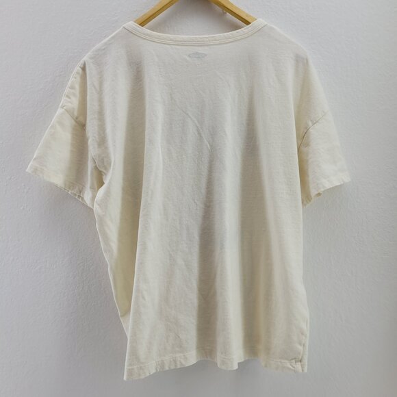 Old Navy Easy Tee Women XL Santa Knows What's Up Short Sleeve T-Shirt Cream - Picture 3 of 7